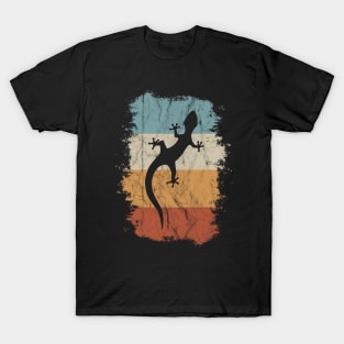 Vintage Reptile 80s Retro Gecko Silhouette Lizard T-Shirt